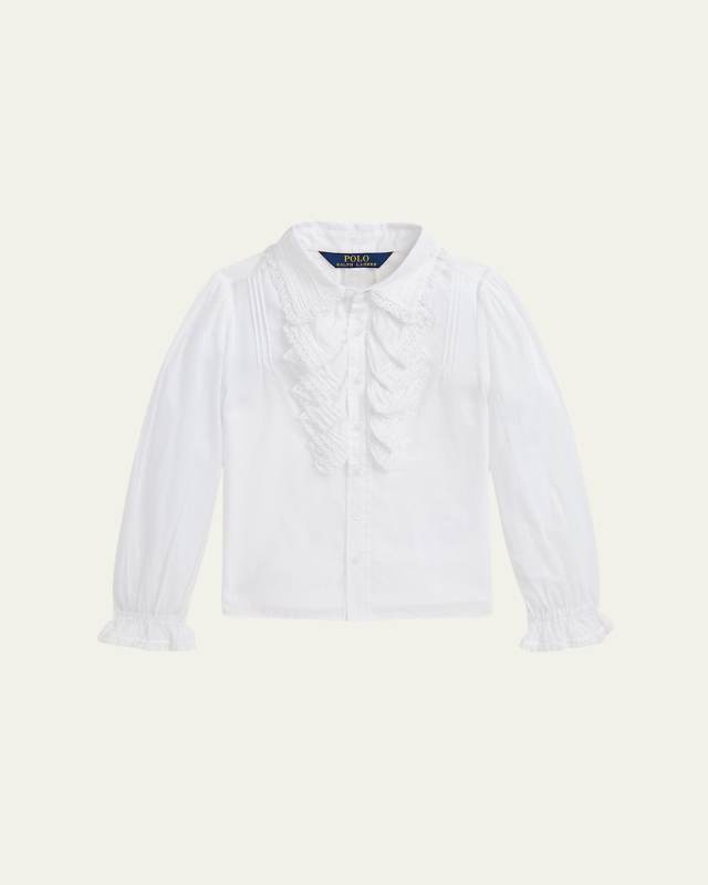 Girl's Ruffled Victorian-Inspired Blouse, Size 2-6X